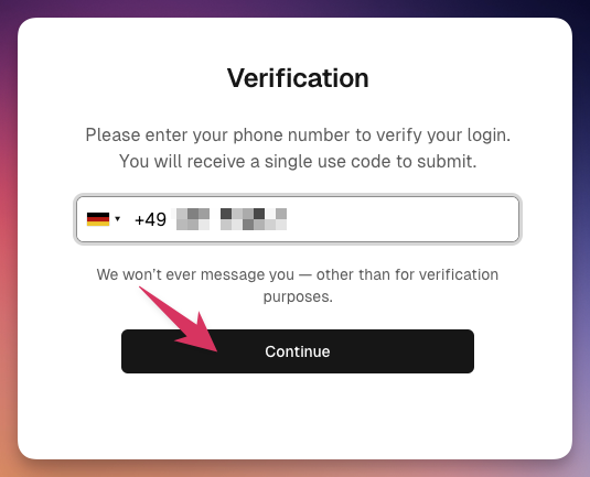 Insert your verification code