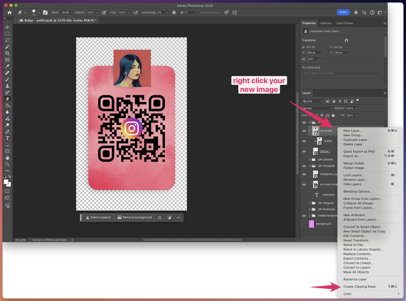 Creating clipping mask